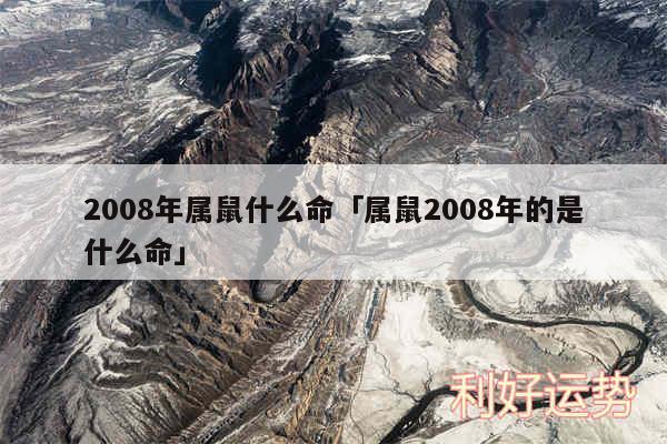 2008年属鼠什么命08年出生的人自负心过强